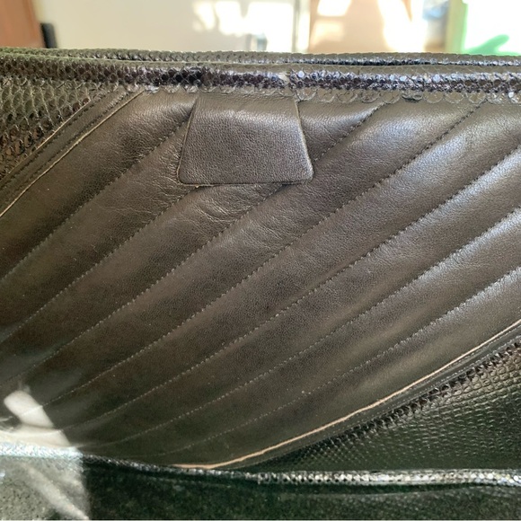 Vintage Carlos Fioro Italian Nubuck Black Leather Envelope Purse - Picture 8 of 16